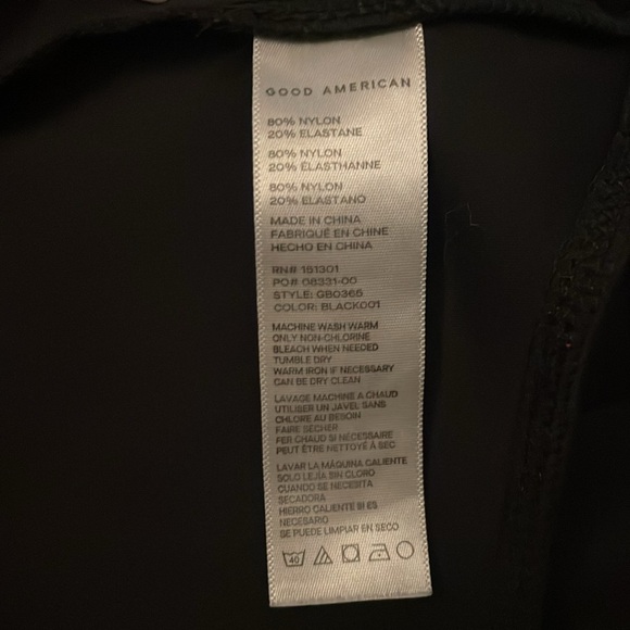 Good American Micro Rib Cotton Tee Bodysuit in Black - Picture 6 of 7